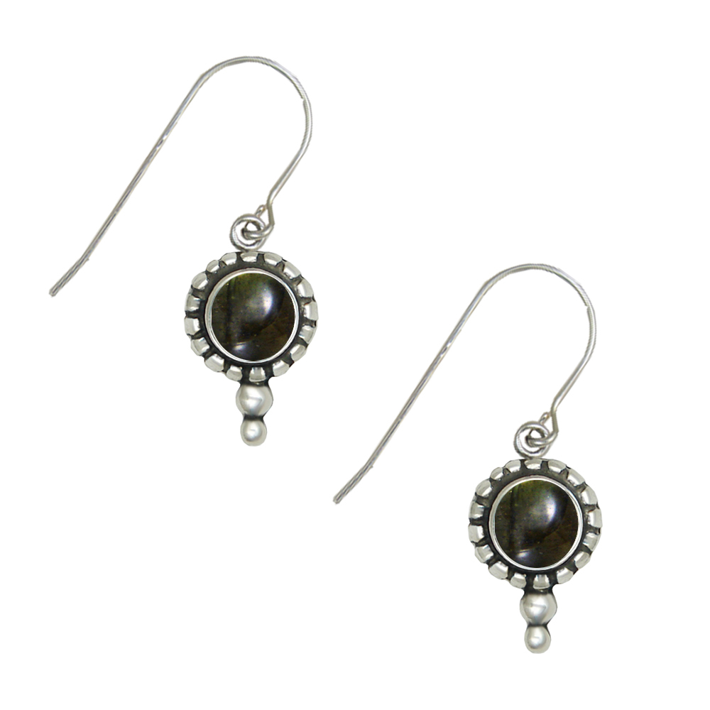 Sterling Silver Little Spectrolite Gemstone Drop Dangle Earrings